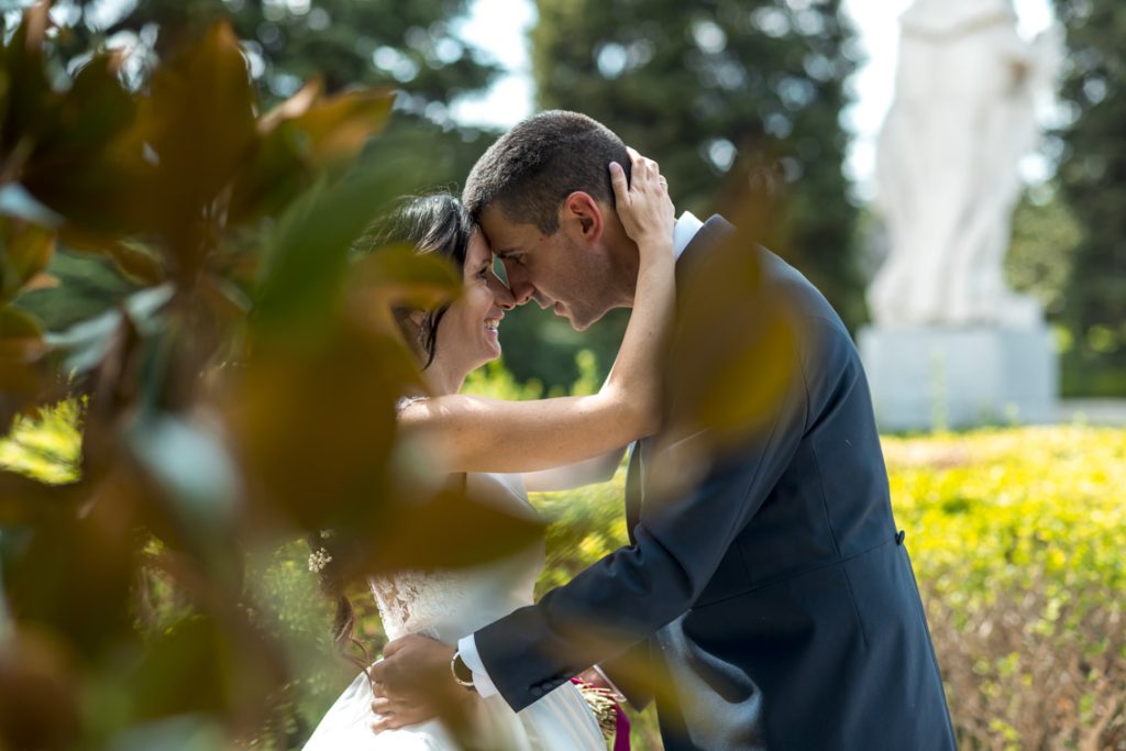 FOTO DE NOVIOS POR MADRID, JARDINES DE SABATINI